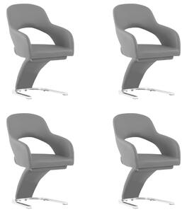 3056598 Dining Chairs 4 pcs Grey Faux Leather (2x287784)