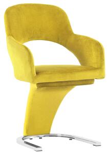 3056594 Dining Chairs 6 pcs Yellow Velvet (3x287780)