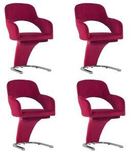 3056588 Dining Chairs 4 pcs Wine Red Velvet (2x287781)