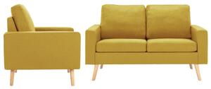 3056620 2 Piece Sofa Set Fabric Yellow (288699+288709)