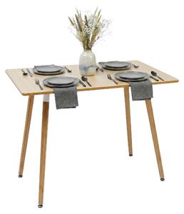 Tavolo da pranzo Relaxdays, rettangolare, A x L x P: 75 x 110 x 70 cm, MDF e bambù, per 4 persone, tavolo da pranzo in stile scandinavo, naturale