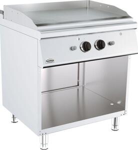 Piastra per barbecue a gas Base 700 cromata, modello con supporto (larghezza 800 mm)