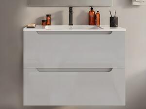 Mobile lavabo singolo sospeso 80 cm Bianco - STEFANIE