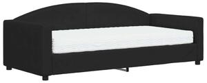 VidaXL Divano letto con materasso Nero 90x190 cm Tessuto