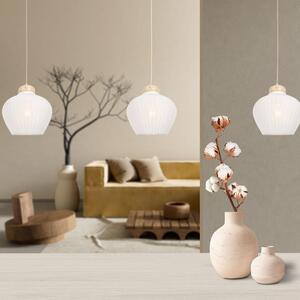 Anne Lighting - lampada a sospensione - Travino - crema - lino pietra - Ø 21cm - E27 - 4598CR