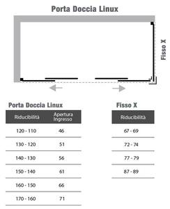 Box Doccia Angolare 70x120 Cm 2 Ante Scorrevoli In Cristallo Opaco 6mm H190 Dorini Linux Bianco