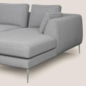 Plano divano moderno angolare con penisola in microfibra smacchiabile