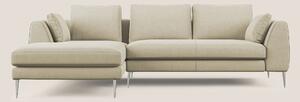 Plano divano moderno angolare con penisola in microfibra smacchiabile