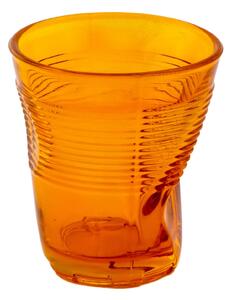 Set 6 Bicchieri Accartocciati 22 Cl Ø8 Cm In Vetro Pressato Kaleidos Arancioni