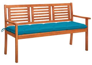 Panchina da Giardino e Cuscino 3 Posti 150cm Eucalipto Massello