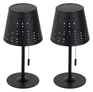 Set di 2 lampade da tavolo nere incl. LED ricaricabile e solare dimmerabile a 3 livelli - Ferre