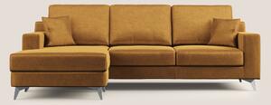 Michael divano moderno angolare con penisola in morbido velluto imperm