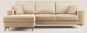 Michael divano moderno angolare con penisola in morbido velluto imperm