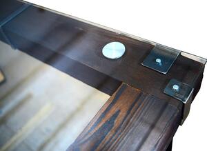 CHYRKA® Tavolo da pranzo LL tavolo da soggiorno LEMBERG Loft Vintage Bar Design industriale Vetro metallo fatto a mano in legno