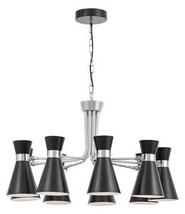 Lampadario moderno nero e cromo SENA W9