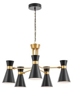 Lampadario a sospensione glamour nero e oro SENA W5