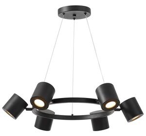 Lampadario moderno a sospensione metallo nero BOLT W6