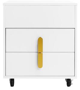 Comodino con interfaccia di ricarica USB, incluso tavolino sollevabile, design con puleggia mobile, 74×40,2×71 cm,Bianco