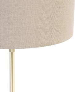 Lampada da tavolo oro orientabile con paralume marrone chiaro 35 cm - Parte