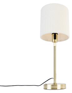 Lampada da tavolo oro orientabile con paralume bouclè bianco 20 cm - Parte