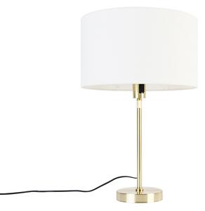 Lampada da tavolo oro orientabile con paralume bianco 35 cm - Parte