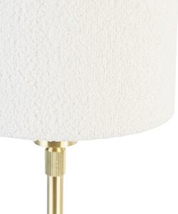 Lampada da tavolo oro orientabile con paralume bouclè bianco 20 cm - Parte