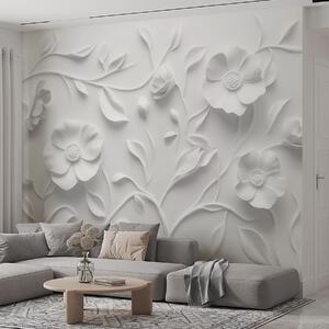 Carta da parati Ornamento floreale in rilievo grigio, Carta da parati 3D, w09710 : Uwalls.it