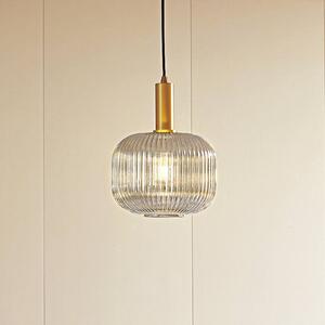 Lindby Doroteo lampada a sospensione, 1 luce, grigio, vetro