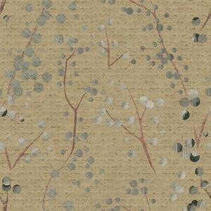 Carta da parati Motivo botanico astratto con cerchi, Parati fiori e piante classici, a01126 : Uwalls.it