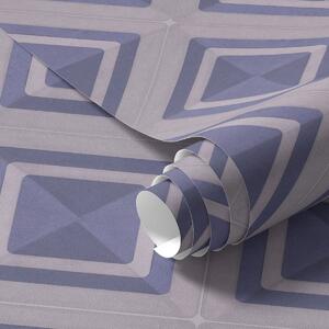 Carta da parati Motivo geometrico a rombi nei toni del blu, Parati astratta classici, a01128v1 : Uwalls.it