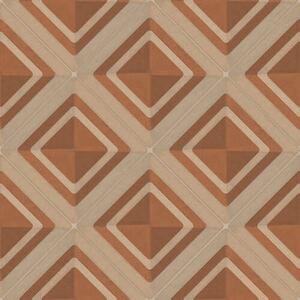 Carta da parati Motivo geometrico a rombi nei toni della terracotta, Parati astratta classici, a01128 : Uwalls.it