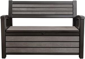 Panchina Contenitore da Giardino 132,7x89x61,2 cm in Resina Keter Hudson Bench Antracite