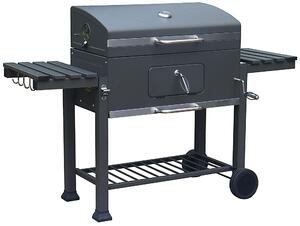 Barbecue A Carbone Carbonella Con Coperchio 160x160x108 Cm Kansas Nero