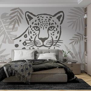 Carta da parati Un leopardo tra le foglie, Carta da parati Animali, w05396 : Uwalls.it
