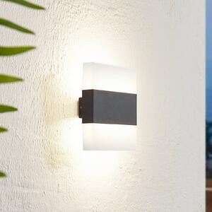 Applique da esterno Lindby LED Branor, alluminio, grigio scuro, IP54