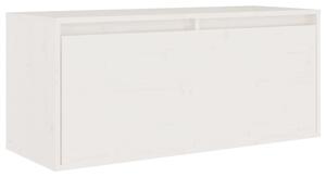 Pensile Bianco 80x30x35 cm in Legno Massello di Pino