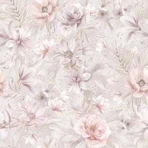 Carta da parati Motivo leggero con grandi fiori delicati, Parati fiori e piante classici, a01133 : Uwalls.it