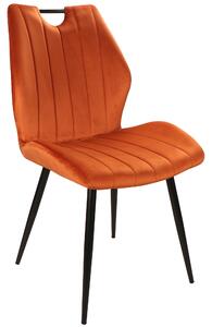 ARCO Cannella (tessuto Bluvel 4215) - MODERNA SEDIA IMBOTTITA PER SALONE/SALA DA PRANZO CON MANIGLIA VELVET ARANCIONE / MARRONE