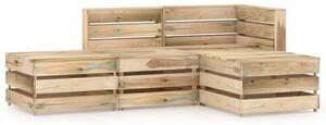 Set Salotto da Giardino 4 pz in Legno di Pino Impregnato Verde