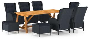 Set Mobili da Pranzo per Giardino 9 pz Grigio Scuro