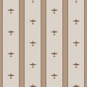 Carta da parati Piccoli aeroplani a strisce su sfondo marrone, Parati geometrica classici, Parati geometrica a righe classici, a01171v2 : Uwalls.it