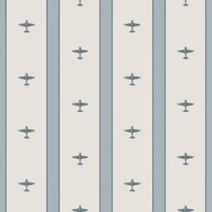 Carta da parati Piccoli aeroplani a strisce su sfondo blu, Parati geometrica classici, Parati geometrica a righe classici, a01171 : Uwalls.it