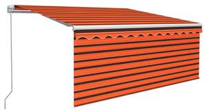 Tenda Retrattile Manuale con Parasole 3x2,5m Arancione Marrone