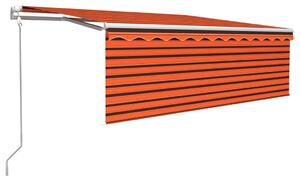Tenda da Sole Retrattile Automatica 4,5x3m Arancione e Marrone