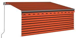 Tenda Retrattile Manuale Parasole 3,5x2,5m Arancione e Marrone