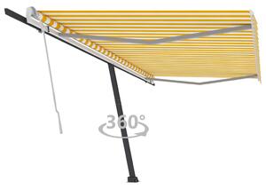 Tenda Retrattile Manuale Autoportante 500x300 cm Gialla Bianca