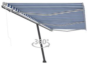 Tenda da Sole Autoportante Automatica 600x300 cm Blu Bianca