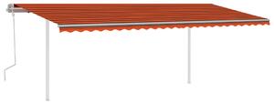 Tenda Retrattile Manuale con LED 6x3,5 m Arancio e Marrone