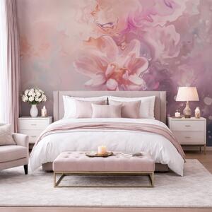 Carta da parati Una composizione astratta con un fiore e delicate sfumature rosa in stile acquerello, Carta da parati lastrazione, w09859 : Uwalls.it