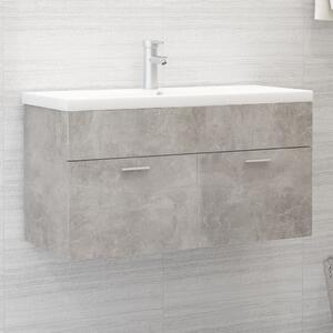 VidaXL Mobile sottolavabo grigio lucido 60x38,5x46cm legno multistrato Set  di mobili per bagno 